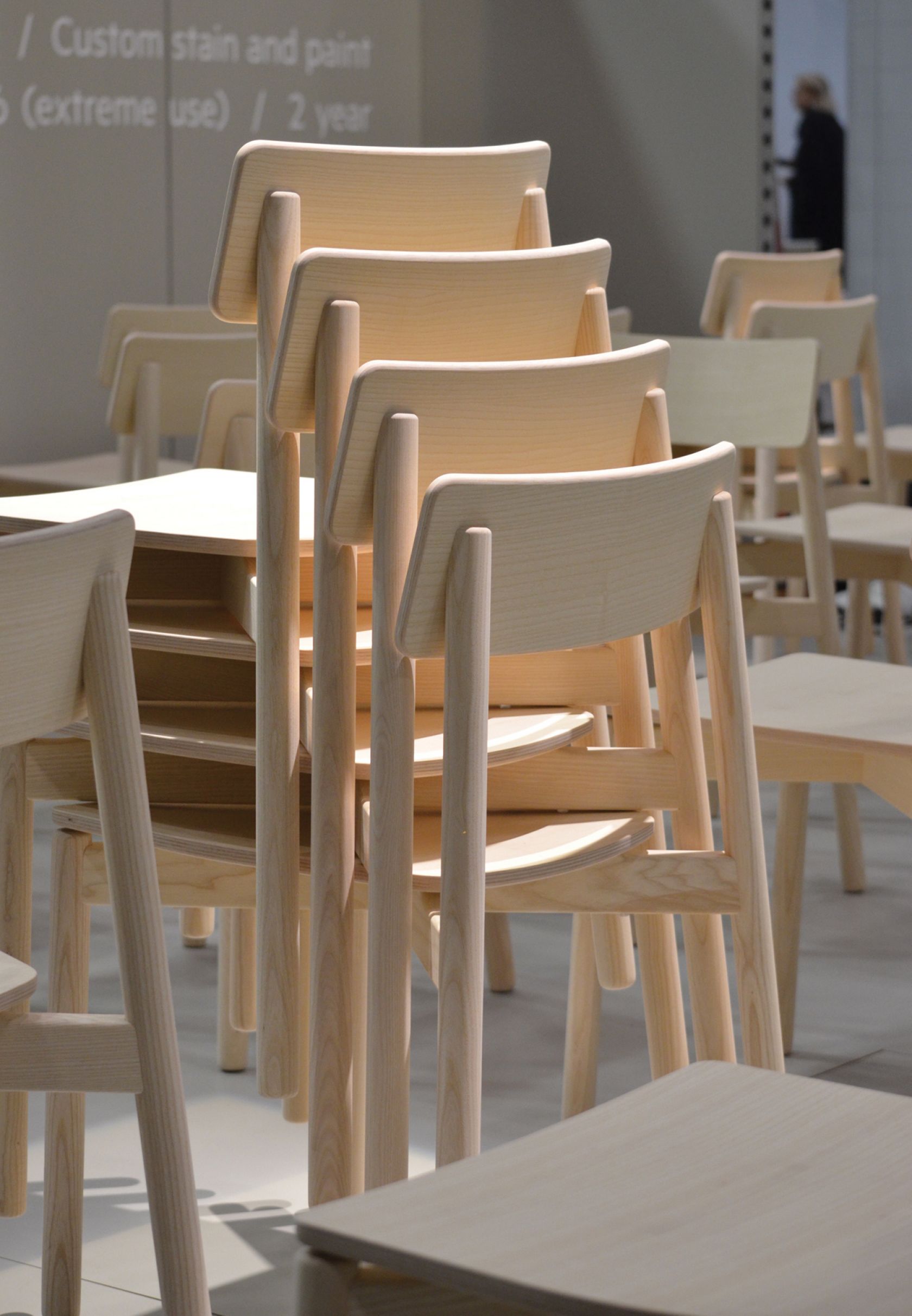 plywood, wood, furniture, cafeteria, indoors, restaurant, chair, table, person, dining table