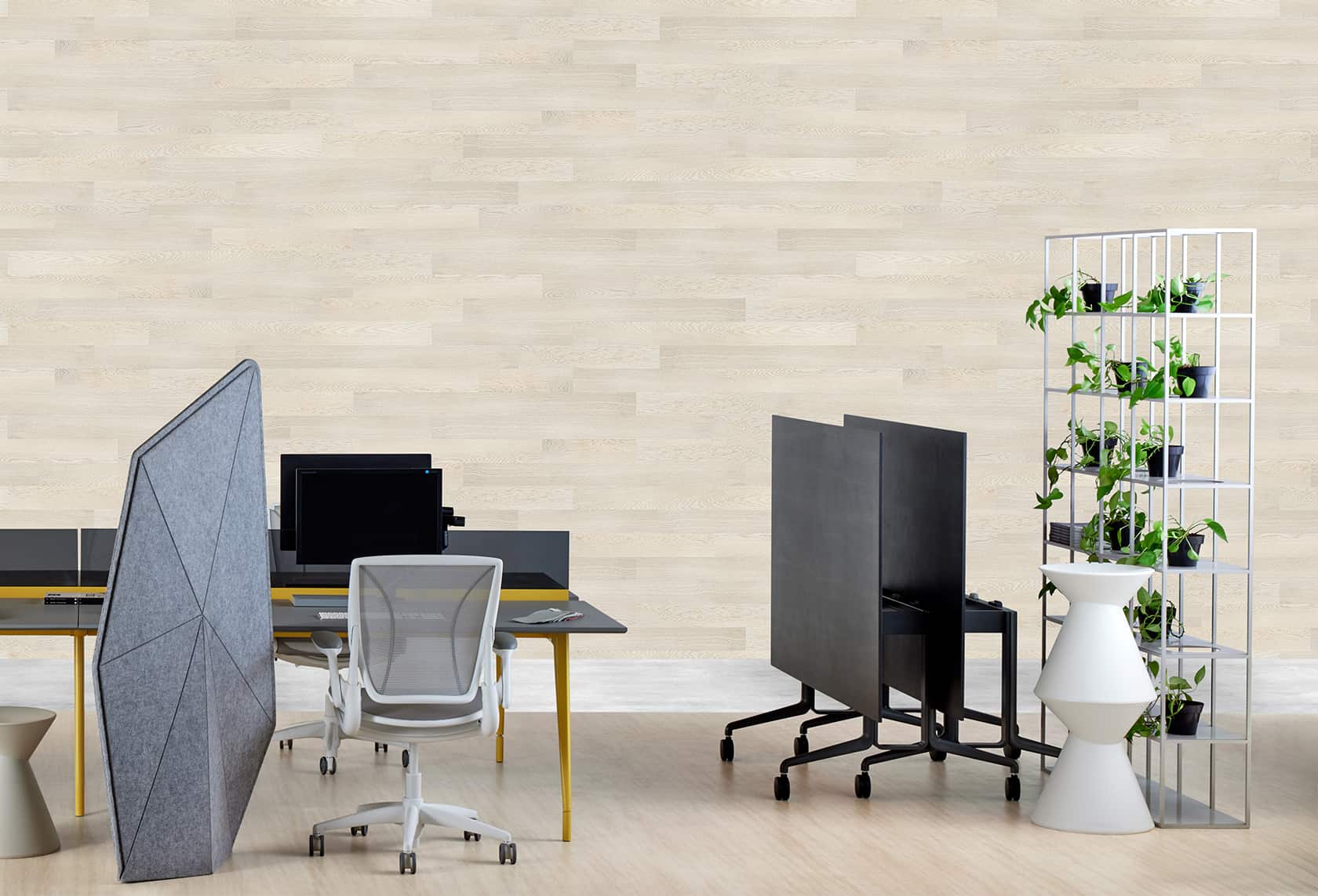 furniture, indoors, chair, interior design, office, office chair, plant, hardware, monitor, screen