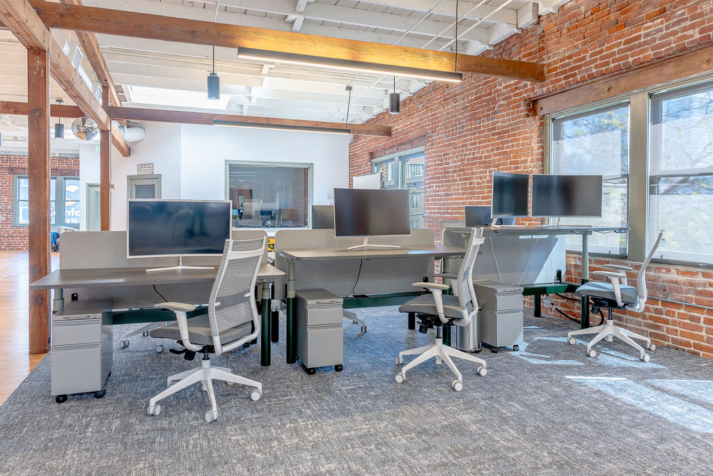 furniture, indoors, chair, office, table, office chair, electronics, hardware, monitor, screen