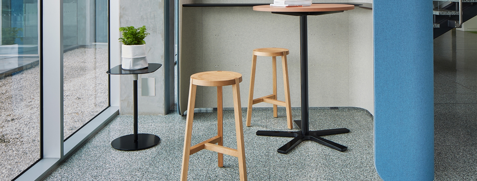 furniture, table, bar stool, plant, desk